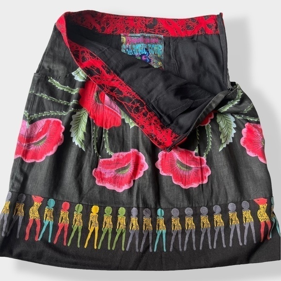 Desigual Galactic Tour Mini Skirt Poppy Flowers Pleated Waist Cotton EUR 38/ 4US - Picture 11 of 13